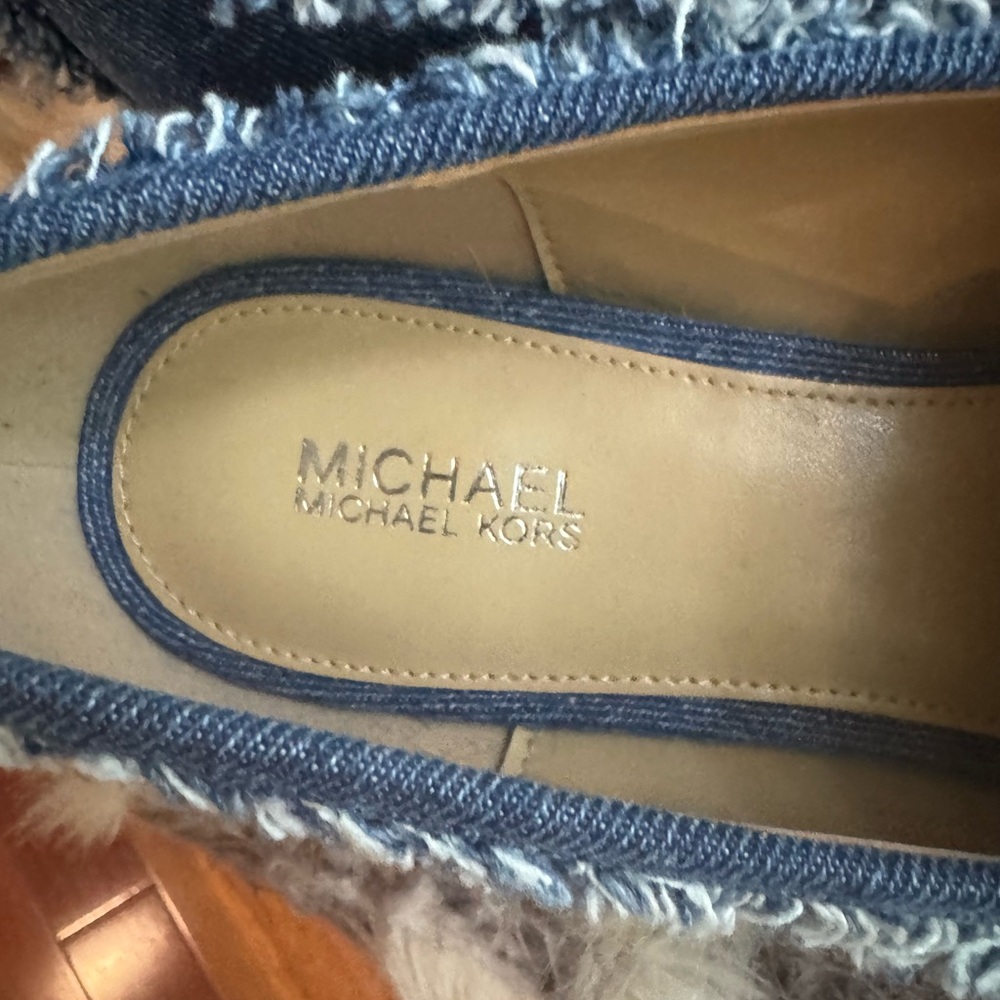 Michael Kors Frayed Denim Loafers - Picture 4 of 5